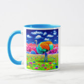 Mug Une autruche dans un paysage imaginaire. (Gauche)