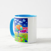 Mug Une autruche dans un paysage imaginaire. (Devant gauche)