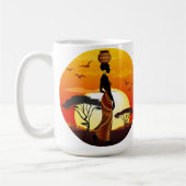 Mug Une belle femme africaine Silhouette sur les solei (Gauche)
