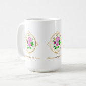 Mug une belle maquette en céramique au design rose (Devant gauche)