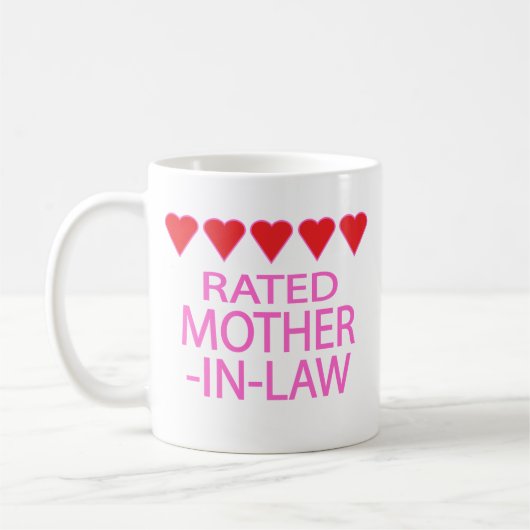 Mug Une belle-mère de cinq coeurs (Gauche)
