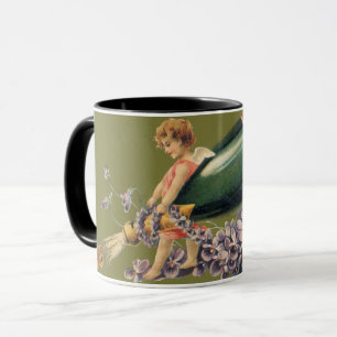 Mug Une Bonne Année, Anges Vintage avec Champagne