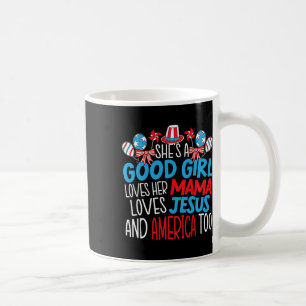 Mug Une Bonne Fille Qui Aime L'Amérique 4 Juillet Usa