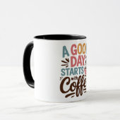 Mug Une bonne journée commence avec du café (Devant gauche)