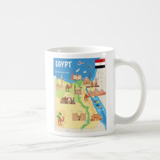 Mug Une carte de bande dessinée de l'Egypte (Droite)