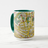 Mug Une carte de Merseyside, Liverpool (Devant gauche)