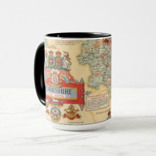 Mug Une carte du Yorkshire : West Riding (Devant gauche)