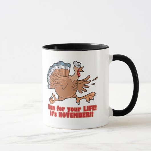 Mug une course à vie drôle turkey (Droite)