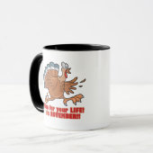 Mug une course pour une vie drôle de dindon (Devant gauche)