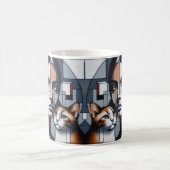 Mug Une dame au chat en graffiti avec son chat. (Centre)