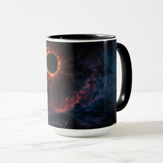 Mug Une éclipse solaire époustouflante Art AI par Xzen (Devant droit)