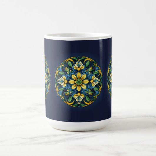 Mug 💚💙💛 Une élégance azulejo unique : jardin de min (Centre)