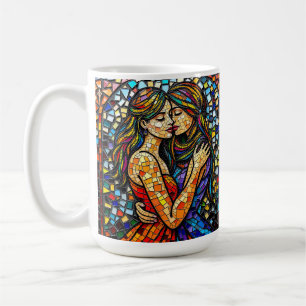 Mug Une Embrasse Romantique Mosaic Femmes Ai Art