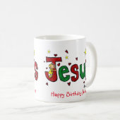 Mug Une étreinte de Jésus de joyeux anniversaire de (Devant droit)