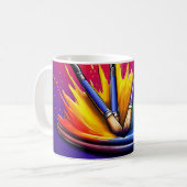 Mug Une explosion de couleurs vives à partir d'une pal (Devant gauche)