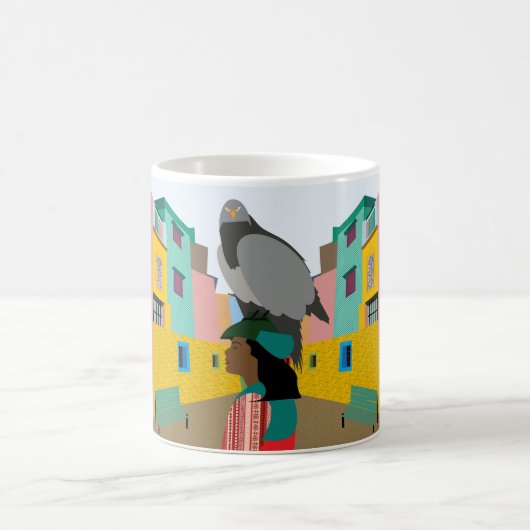 Mug Une femme avec un aigle sur la tête (Centre)