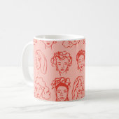Mug Une Femme branchée face dessinée (Devant gauche)
