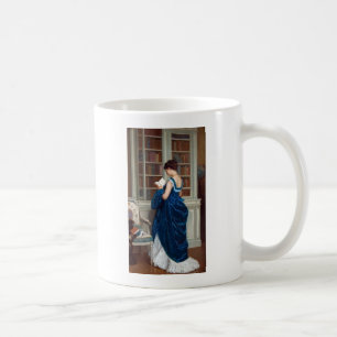 Mug Une femme en bleu, lisant un livre