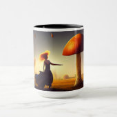 Mug Une femme et un immense champignon (Centre)