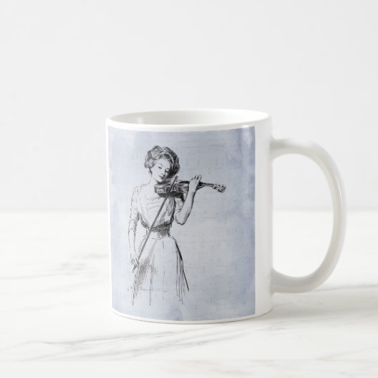 Mug Une Femme Jouant Au Violon Illustration Vintage (Droite)