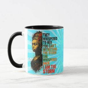 Mug Une Femme Noire Autonome En Téméraire Couleurs Pan