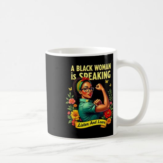 Mug Une Femme Noire Parle Écouter Histoire Noire Lun (Droite)