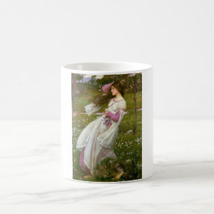 Mug Une femme ramasse des fleurs dans le vent