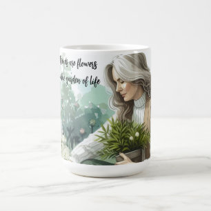 Mug Une femme travaille dans Flower Garden Friendship 