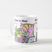 Mug Une femme travaille maintenant à domicile (Devant gauche)