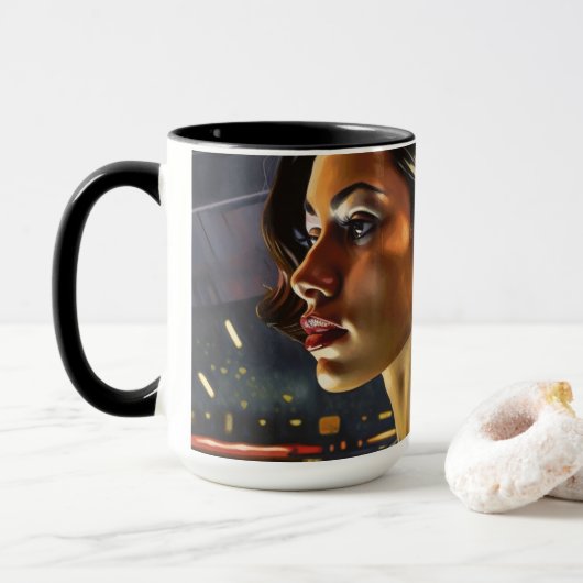 Mug Une femme vénézuélienne dans une boîte de nuit de  (Avec donut)