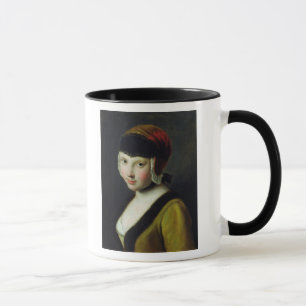 Mug Une fille avec un masque noir