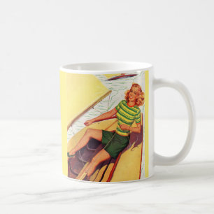 Mug Une fille des années 1940 sur un bateau
