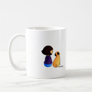 Mug Une fille et son carlin (brune)