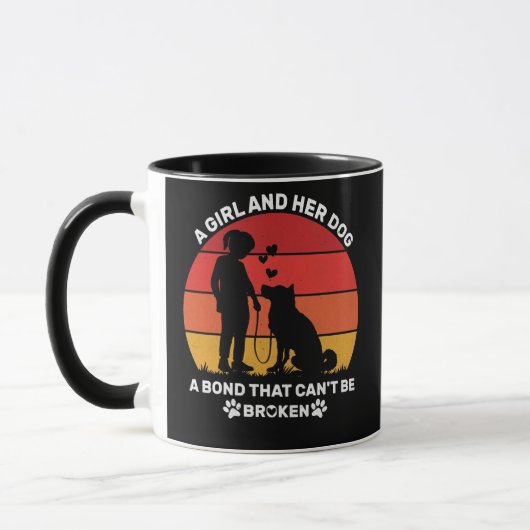 Mug Une fille et son chien un lien qui ne peut pas êtr (Gauche)