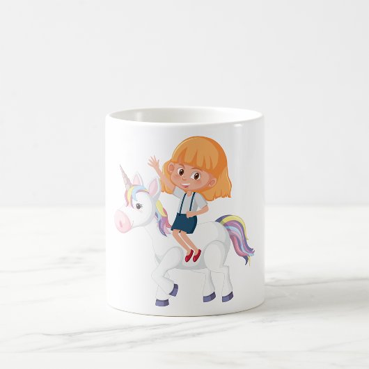 Mug Une Fille Qui Mène Une Unicorne