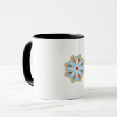 Mug une fleur bleue et brune au centre rouge (Devant gauche)