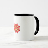 Mug une fleur rouge et jaune avec des points noirs (Devant droit)