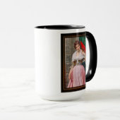 Mug Une jeune dame avec un ventilateur rouge par Eugen (Devant droit)