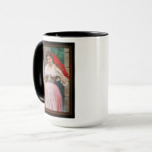 Mug Une jeune dame avec un ventilateur rouge par Eugen (Devant gauche)