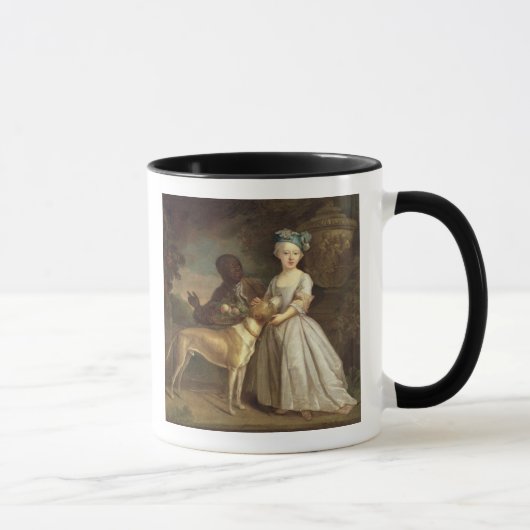 Mug Une jeune fille avec un chien et une page, 1720-30 (Droite)