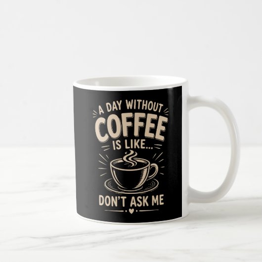 Mug Une journée sans café est comme ne me demande pas (Droite)