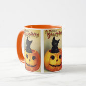Mug Une joyeuse Halloween par Ellen Clapsaddle, Chat V (Devant gauche)