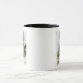 Mug Une joyeuse scène de lapin gris Eastertide (Centre)