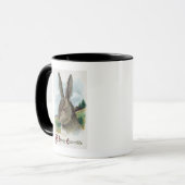 Mug Une joyeuse scène de lapin gris Eastertide (Devant gauche)