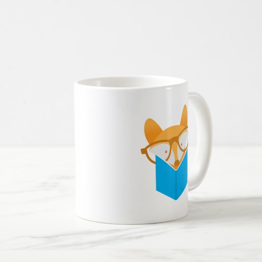 Mug une lecture mignonne de renard (Devant droit)