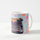 Mug Une machine à écrire de style rétro au centre, ave (Devant droit)