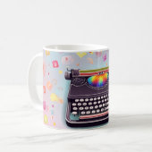 Mug Une machine à écrire de style rétro au centre, ave (Devant gauche)