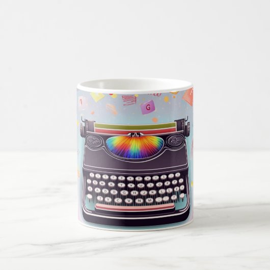 Mug Une machine à écrire de style rétro au centre, ave (Centre)