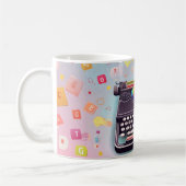 Mug Une machine à écrire de style rétro au centre, ave (Gauche)