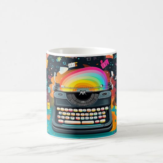 Mug Une machine à écrire de style rétro au centre, ave (Centre)